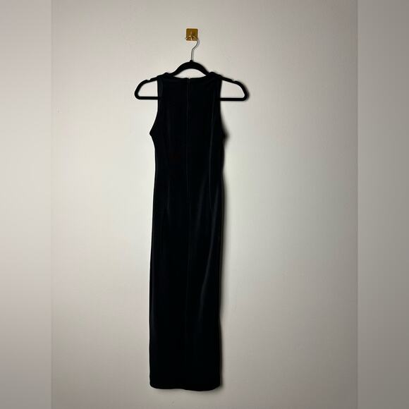 Vintage 90s Bari Jay Black Maxi Dress – Grunge Gothic Minimalist Y2K  size 5/6 - Picture 5 of 6
